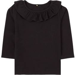 A Happy Brand T-shirt with Ruffle Collar - Black