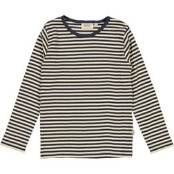 Wheat Langærmet stribet t-shirt midnight stripe