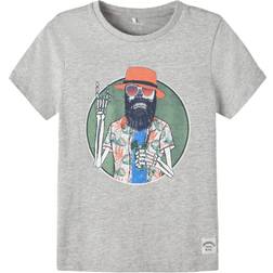 Name It Bruno T-shirt, Grey Melange, 146-152