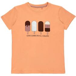 The New Organic Glace t-shirt Orange 11-12 år