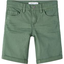 Name It Kid's Slim Fit Twill Shorts - Duck Green (13213214)