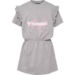 Hummel Girl's Jasmin Dress with Sleeves & Frills - Grey Melange (217613-2006)