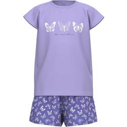 Name It Nattøj Noos NkfNightset Butterfly Sand Verbena 11-12 år (146-152) Nattøj 2-delt