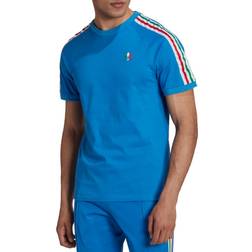 adidas Originals 3 Stripes Logo Tee Men's - Blue White Red