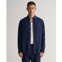 Gant Regular Ut Garment Dyed Linen Shirt - Navy