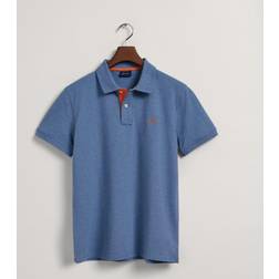 Gant Poloshirt Pique Polo Kurzarmshirt Mit Kontrastkragen - Blau