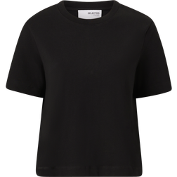 Selected Essential Boxy Tee - Black