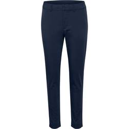 Kaffe Chinos Blå av 38% Polyester, 30% Bomull, 30% Viskos, 2% Elastan, för Dam