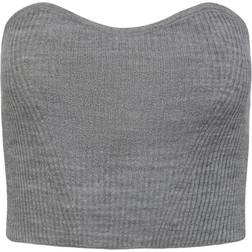 Pieces Pcangie Knit Tube Top Dmo Light Grey Melange