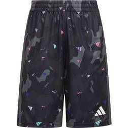 Adidas Boy's 8-20 Camo Print Shorts - Black/Multi Black (AH5667)