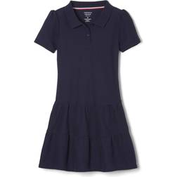 French Toast girls Ruffle Pique Polo School Uniform Dress, Navy