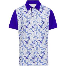 Adidas Camo-Printed Polo Shirt Lucid Blue Kids