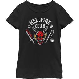 Fifth Sun Girl's Stranger Things Hellfire Club Costume Child T-Shirt Black