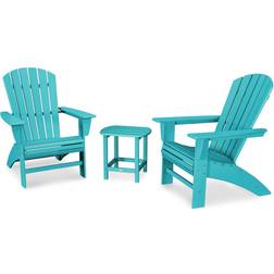 Polywood Nautical 3-piece Adirondack Outdoor Lounge Set