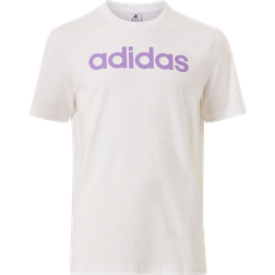 Adidas Essentials Single Jersey Linear Embroidered Logo T-Shirt White Male