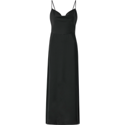 Vila Satin Cowl Neck Maxi Dress - Black