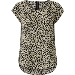 Only Printed Top with Short Sleeves - Grey/Pumice Stone