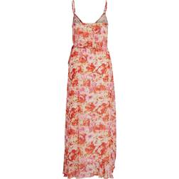 Vila Floral Wrap Maxi Dress Sleeveless VNeck - Multicolor