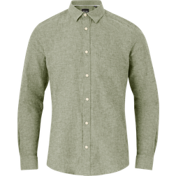 Only & Sons Camicia Slim Fit Cotone Lino Vert
