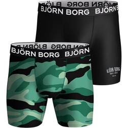 Björn Borg Herenslips 2P Performance Boxer - Zwart/Groen