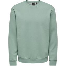 Only & Sons Regular Fit O-Hals Sweatshirt - Gray/Chinois Green