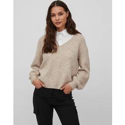 Vila Rev V Neck Sweater - Beige