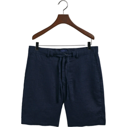 Gant Herre Relaxed fit shorts af hør med løbesnor Blå