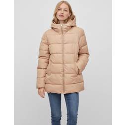 Vila Takki ViTate L/S Puffer Jacket - Beige