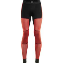 Aclima Women's Woolnet Hiking Longs - Jet Black/Poinciana/Capulet