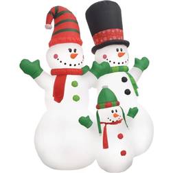 vidaXL Inflatable Snowman Family with LEDs 240 cm