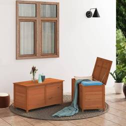 vidaXL Boîte À Coussins d'Extérieur Coffre de Rangement Patio Terrasse Marron 100x50x56 cm Sapin Massif