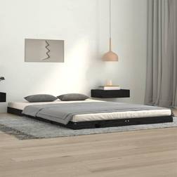 vidaXL Estructura De Cama Madera Maciza De Pino Negro 120x200 cm