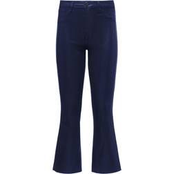 L'agence Kendra Coated Cropped Flare Jeans - Midnight Coated