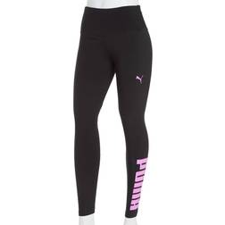 Puma Womens Athletic Logo Tight BlackElectric Orchid