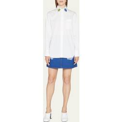 Marni Embroidered cotton shirt white