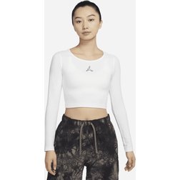 Nike Jordan Flight Women's Cropped Long Sleeve Top - Blanc