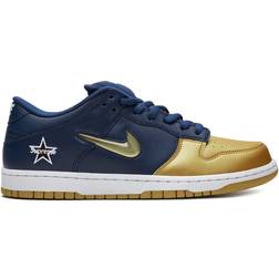 Nike SB Dunk Low "Supreme Jewel Swoosh Gold/Navy"