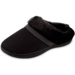 Isotoner Microsuede Mallory Hoodback Slipper - Black
