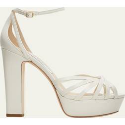 Jimmy Choo Isra Leather Ankle-Strap Platform Sandals