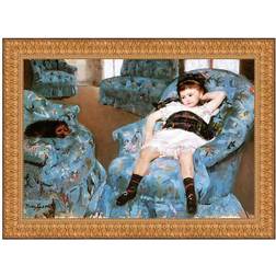 Design Toscano Design Toscano Little Girl a Blue Armchair, 1878 Mary Cassatt Oil Painting