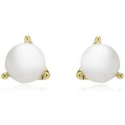 Kate Spade New York Brilliant Statements Mini Trio Prong Studs Earrings Cream/Gold One