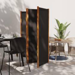 vidaXL 4-Panels 280 x 180 cm Sort Rumdeler 300x180cm