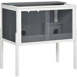 Pawhut Wooden Pet Cage with Huts