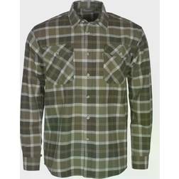 Pinewood Härjedalen modern fit flanell skogsarbetare skjorta, Mossgrön/Oliv