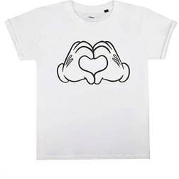 Disney Girl's Love Hands Mickey Mouse T-Shirt White