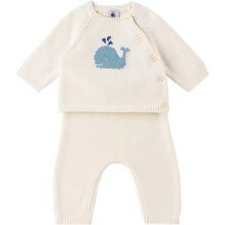 Petit Bateau Babies' Wool/Cotton Knit 2-Piece Set