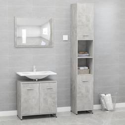 vidaXL Juego Muebles De Baño 3 Piezas Madera Ingeniería Gris Hormigón