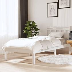 vidaXL 90x200 cm Massivt Fyrretræ Hvid Sengeramme