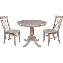 International Concepts 3-Piece Solid Dining Set 3pcs