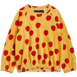 Mini Rodini Beige Strawberries Velour Aop Sweatshirt 116/122